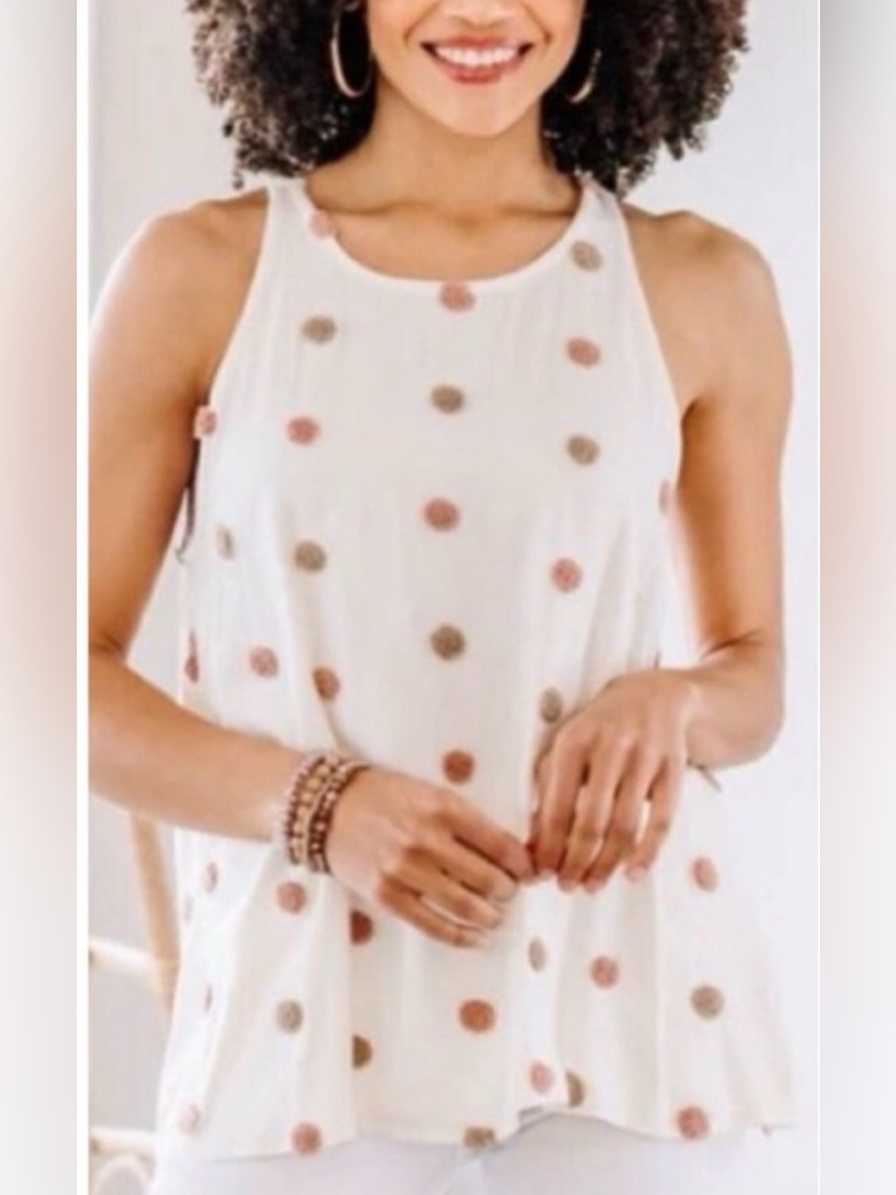 mine Cream Polka Dot Halter